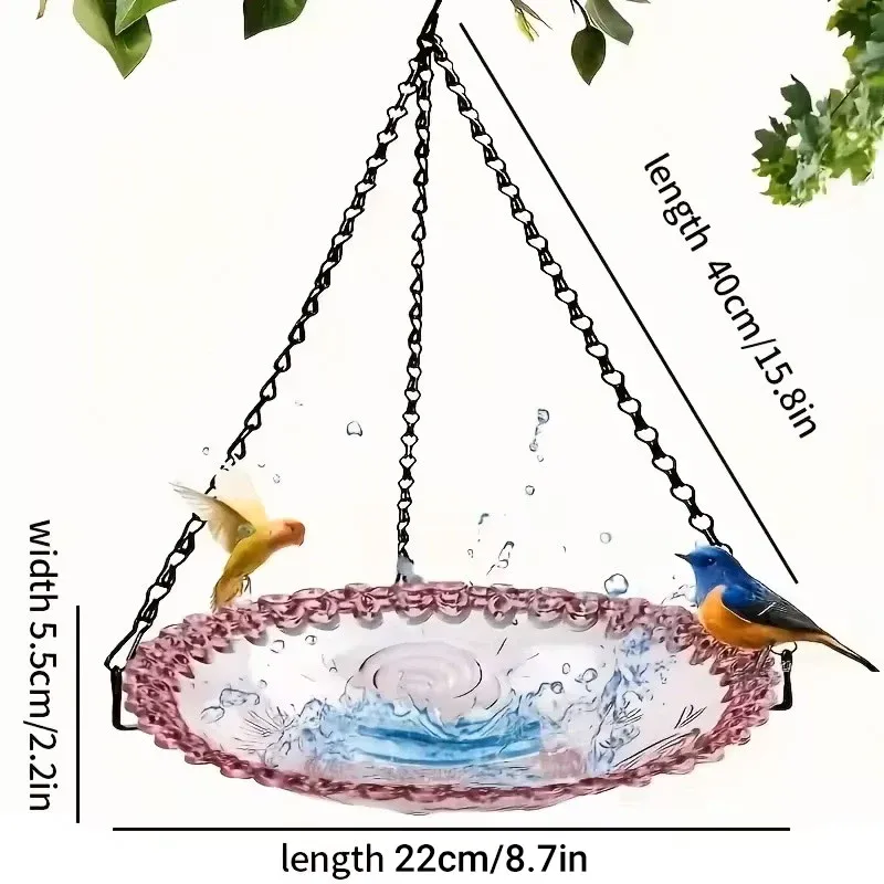 Balcony Bird Feeder Hanging Rail Mount Outdoor Suspended Feeding Station Garden - Grey — image 4