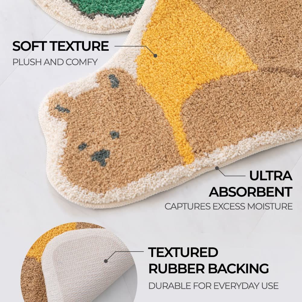 Thick Extra Soft Plush Absorbent Durable Rubber Backing Non Slip Bathroom Rugs, Bath mat Machine Washable, Bathroom Rug 24x17in — image 4