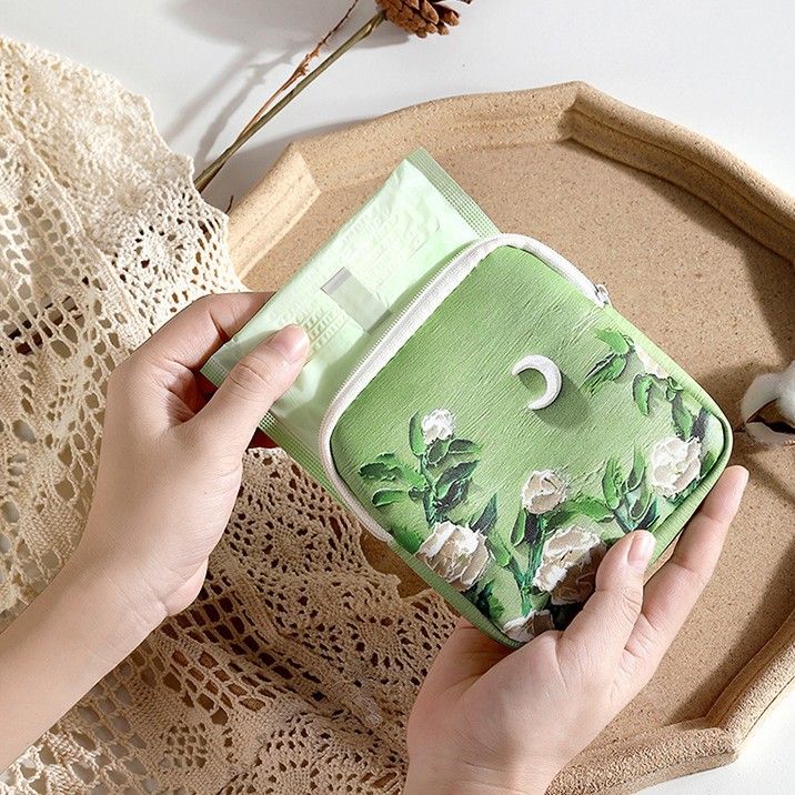 White Rose Makeup Bag Large Capacity Portable Storage Upgraded model: white rose under the moon — image 4