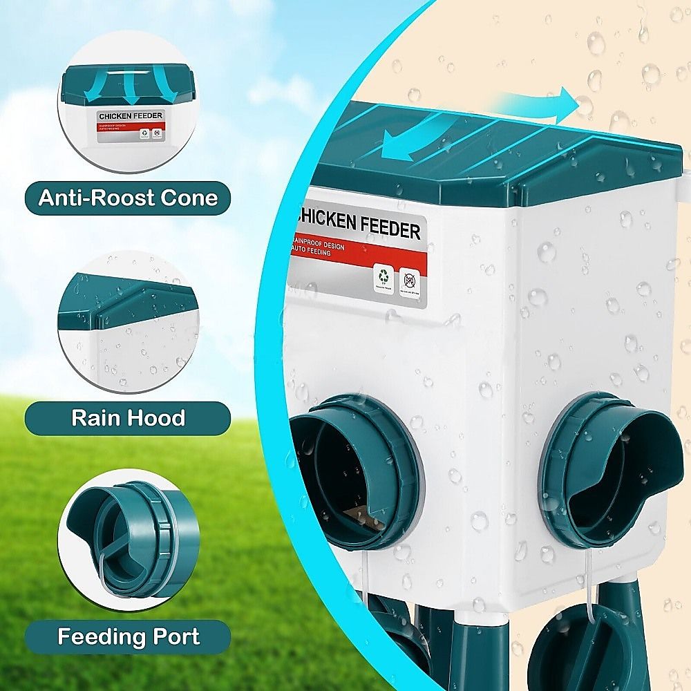 Chicken Feeder Water Food Treadle Poultry Feeding 12KG Large Capacity 11L โ image 5