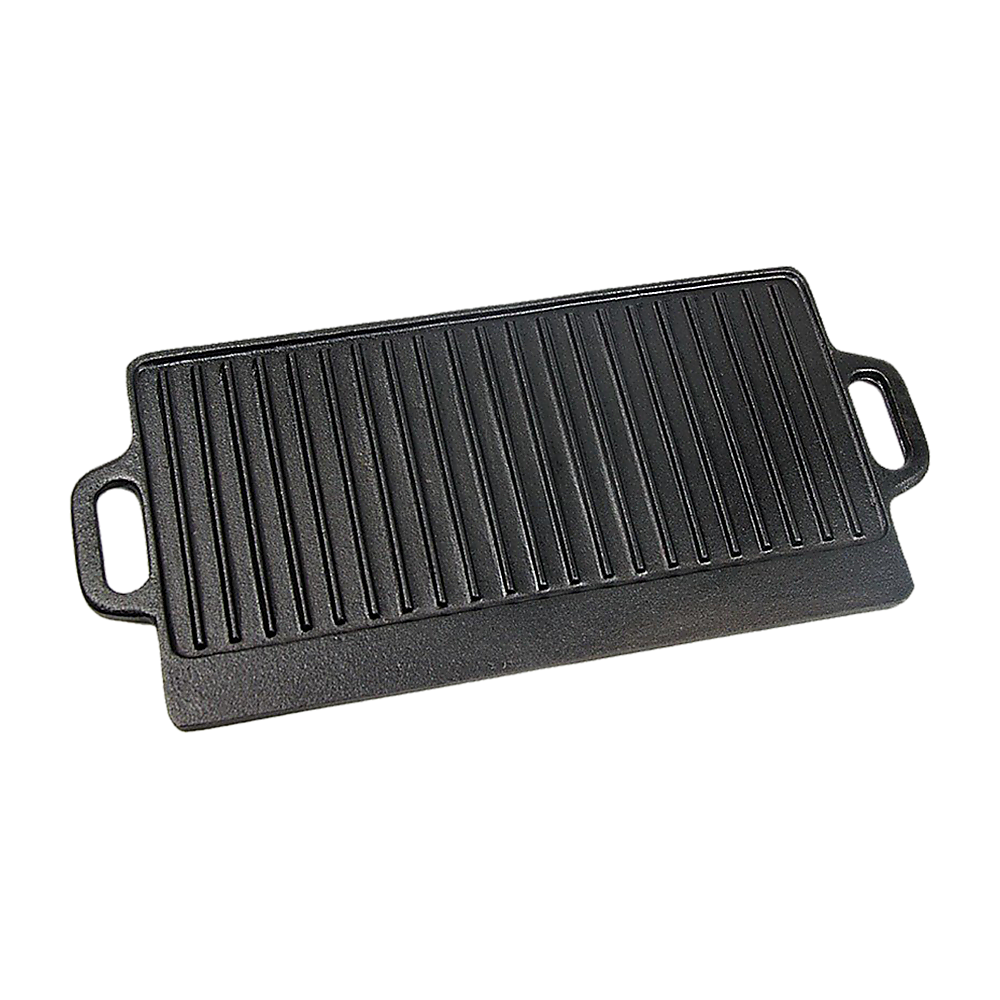 46x22 cm Cast Iron Reversible Griddle Plate BBQ Hob Cooking Grill Pan โ image 5