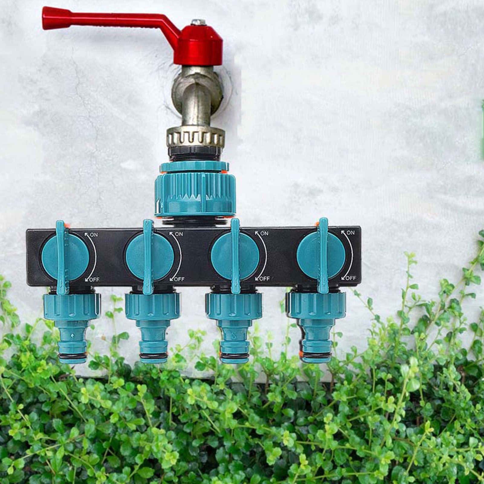 4 Way Water Splitter Garden Irrigation Watering Adapter Hose Connector for Garden Watering Lawn Maintenance European Faucet — image 6