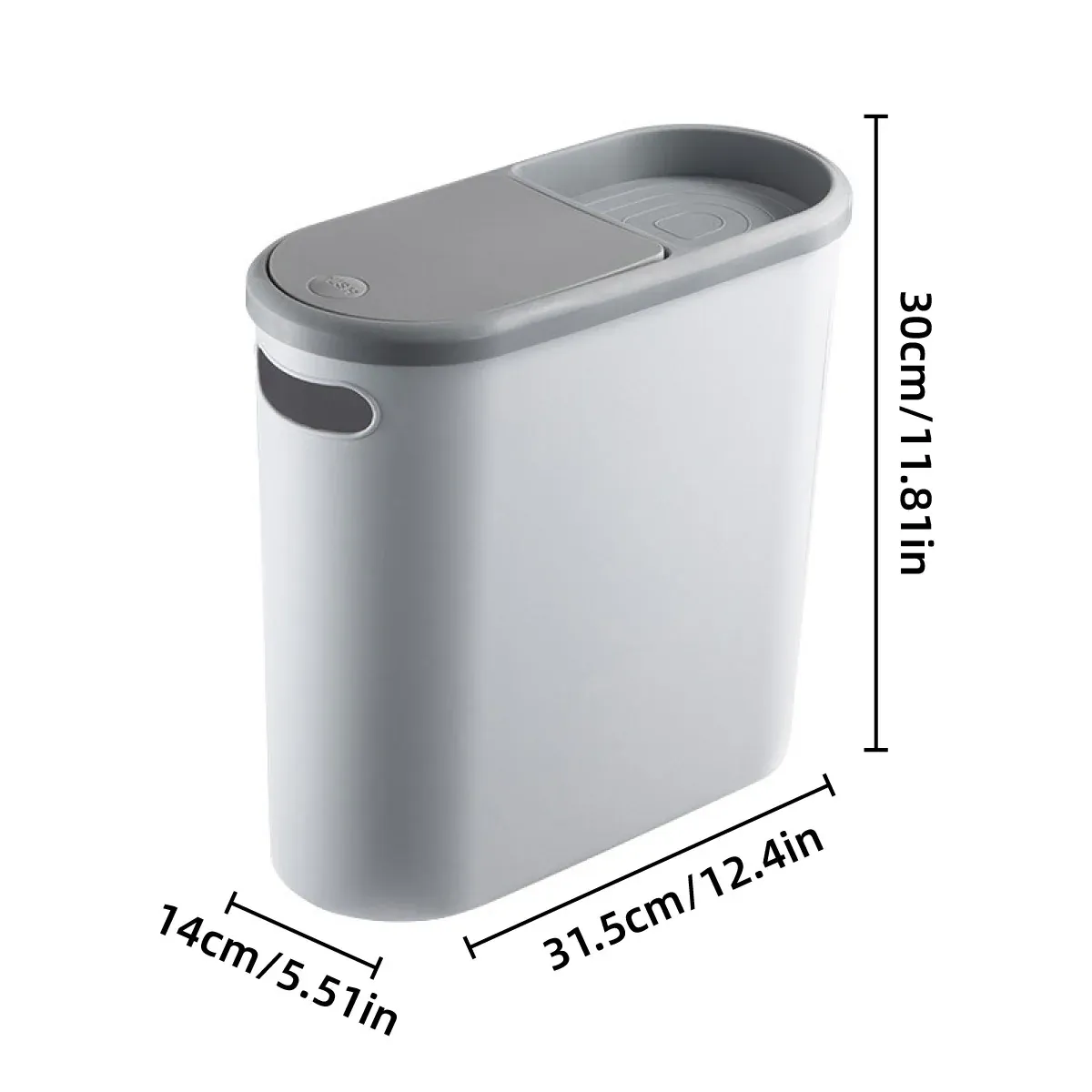 Simple Garbage Can with Lid Household Clamped Plastic Bucket Flip Lid Kitchen — image 3
