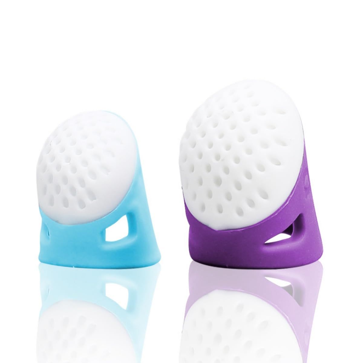 Sewing Thimble Finger Protector Silicone Rubber Anti Sticking Finger Guard for Handmade Home Sewing Patchwork DIY Crafts 6Pcs