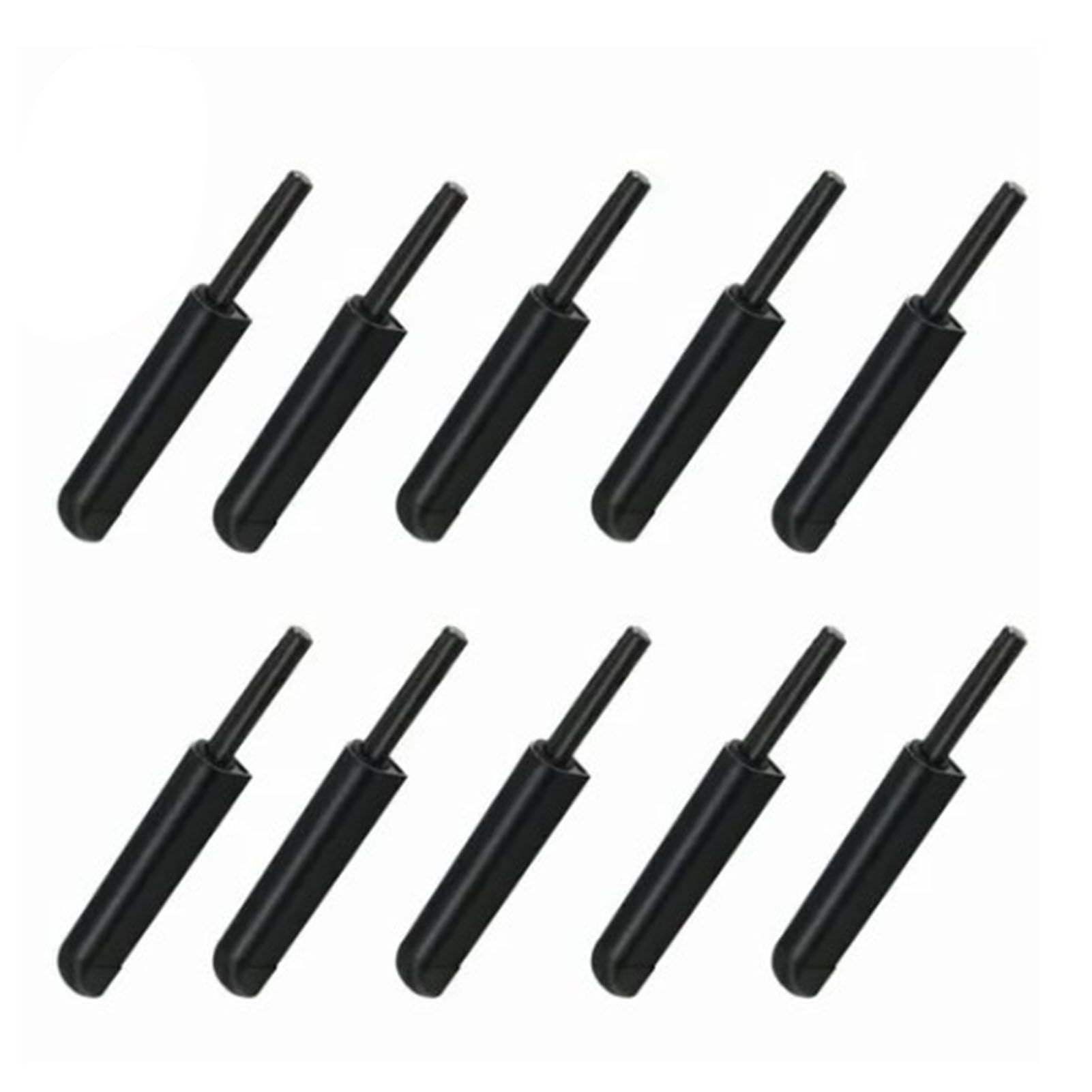 10 Pcs Cabinet Door Rebounder Handleless Black Aluminum Alloy Rebounding Magnetic Latch โ image 3