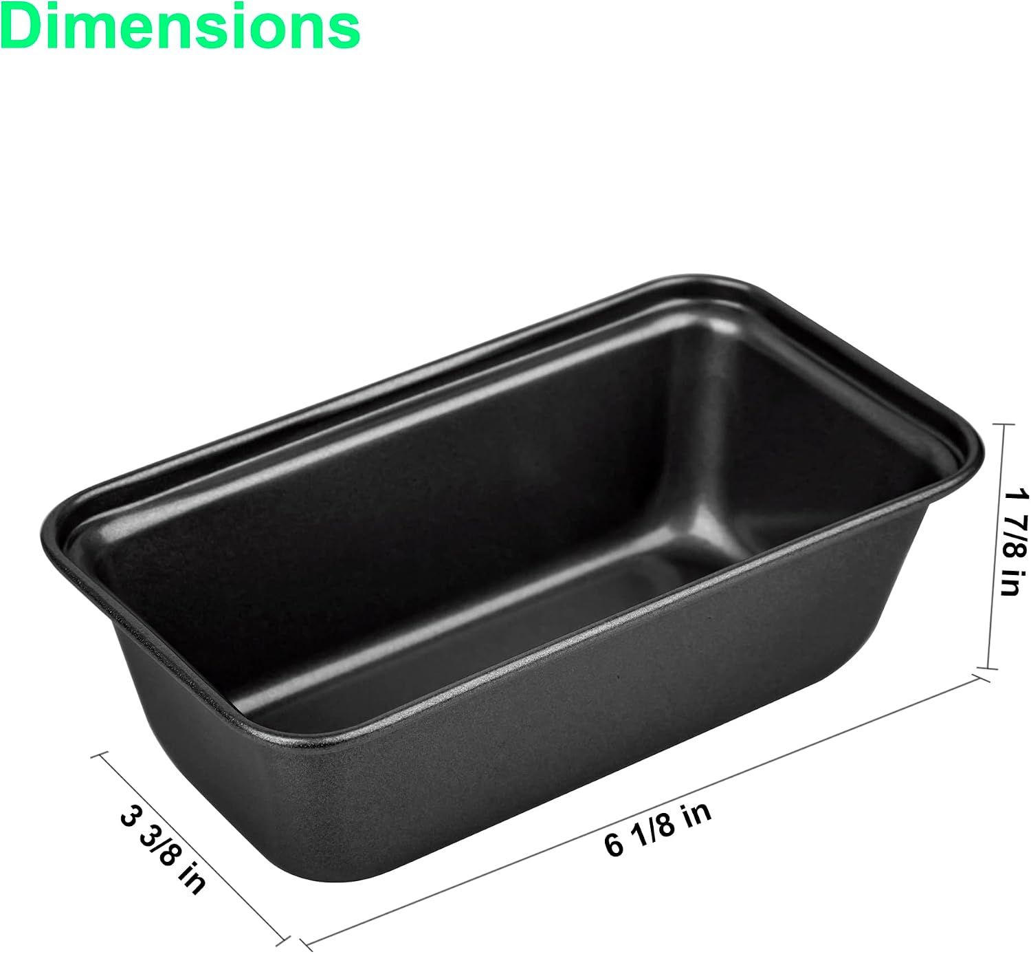 6 Pack Non Stick Mini Loaf Pans, Carbon Steel Baking Tins for Bread, Cakes, Meatloaf, Desserts and Home Baking, Grey โ image 2