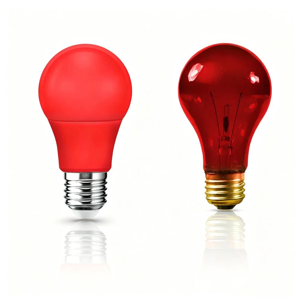 Red Light Bulbs, Colored Party Light Bulb Outdoor, Base for Porch Lights, Police Support, Home Lighting, Wedding