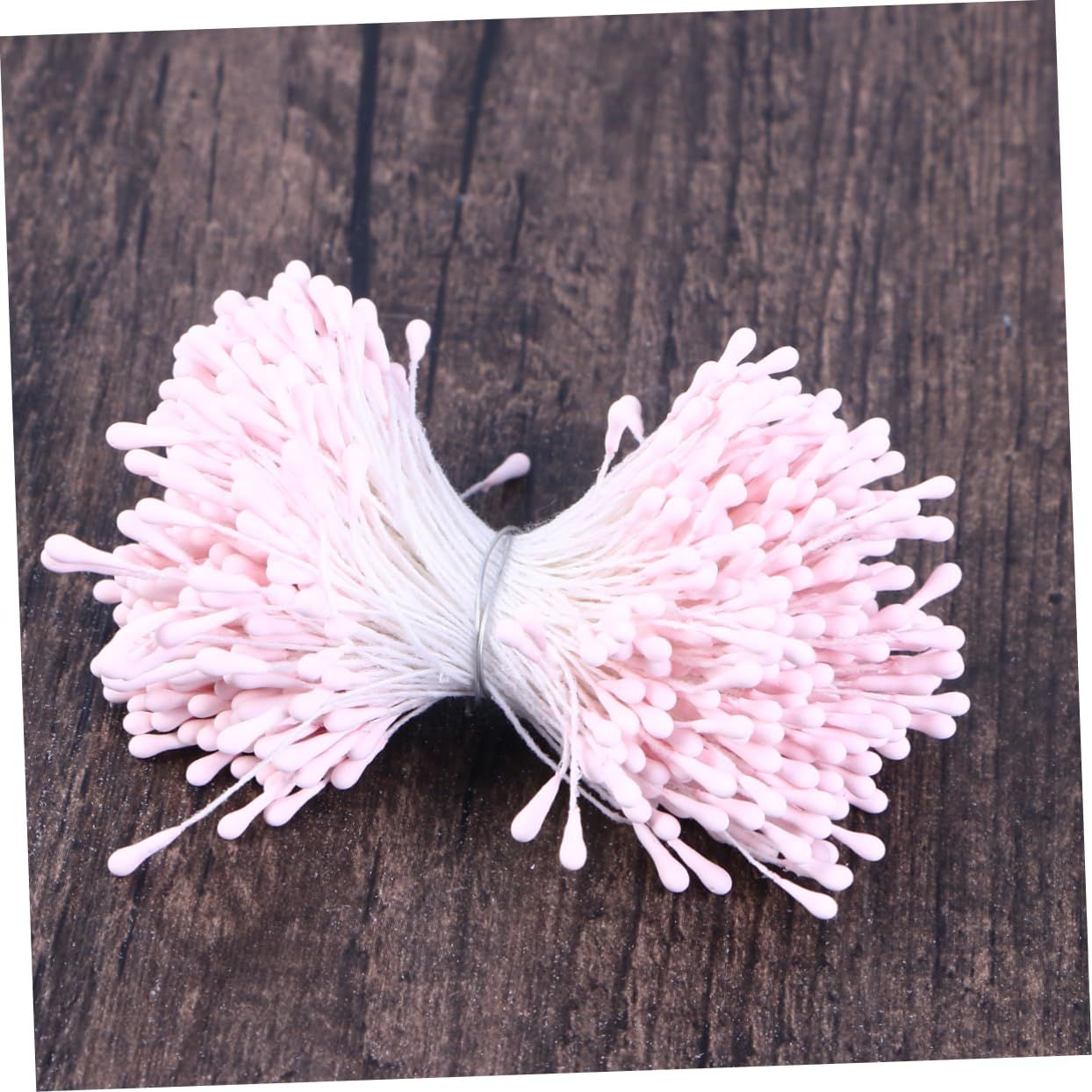 DIY Headwear Pearl Flower Making Buds Flower Floral Stamens for Flower Making Plaster pink 1 Bundles，2.17-Inch — image 5