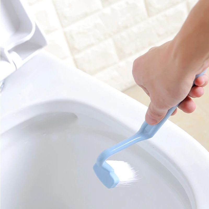 Toilet Brush, S Type Toilet Cleaning Brush Portable Curved Corner Cleaning Brush, for Deep Cleaning, Pink, Blue, Green(Random) — image 2