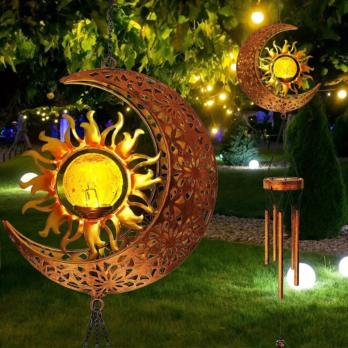 Solar moon and sun lighting