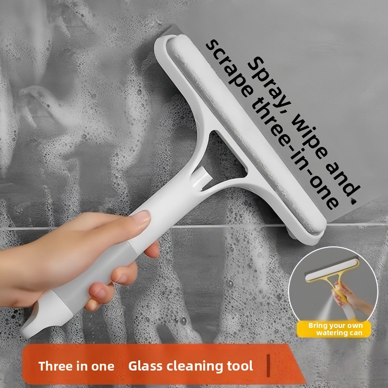 2-PCS Blue 3-in-1 Window Squeegee with Built-in Spray Bottle and TPR Scraper for Glass and Car Windshields Professional Multi-Purpose Local Cleaning โ image 3