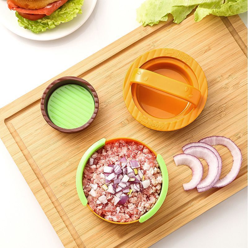 4Pcs Round Hamburger Patty Press Maker Tool Set black โ image 2