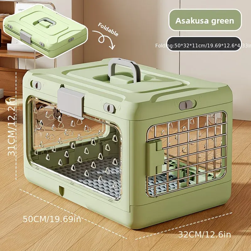 Foldable Pet Travel Carrier, PP Material with Reinforced Iron Mesh, Four Colors Available, Spacious When Expanded, Space-Saving When Folded – Ideal for Travel — image 2
