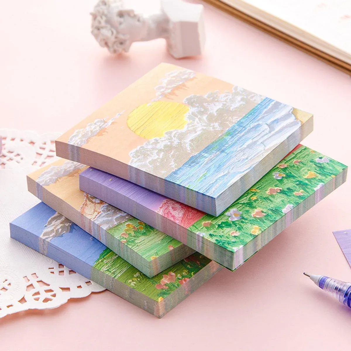 800 Sheets Colorful Oil Painting Sticky Notes Memo Pads Self-Adhesive Notes - 4# โ image 6