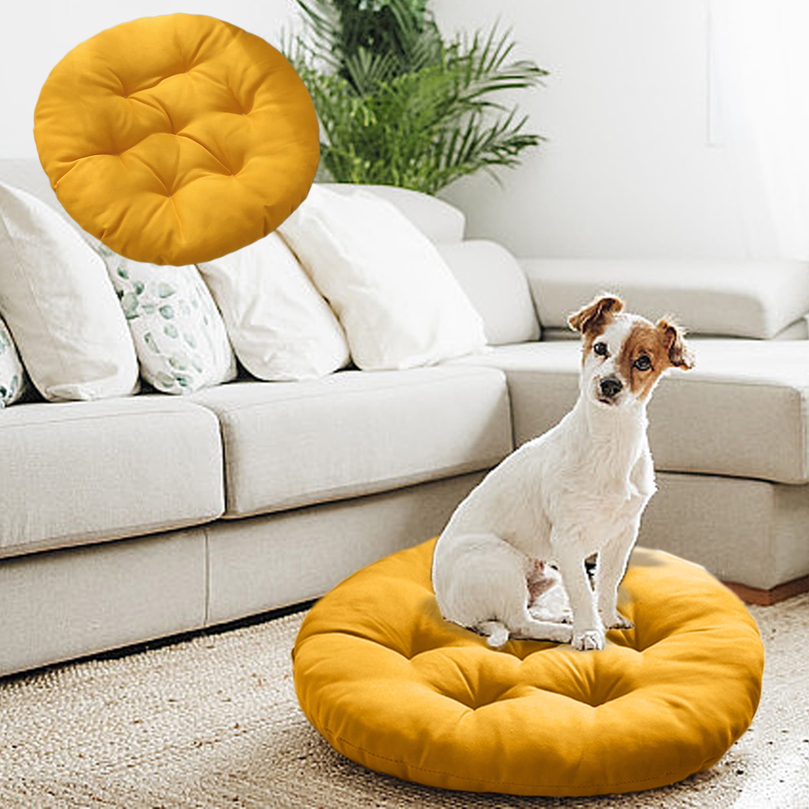 Outdoor Seat Cushion, Round Rattan Cushion, Hanging Basket Chair Cushion for Swing Chair Hammock Wicker Chair Rocking Chair, Seat, Yellow โ image 4
