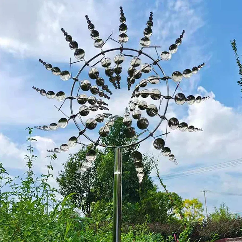 98CM Kinetic Metal Wind Spinner Garden Windmill Outdoor Sculpture Decoration — image 4