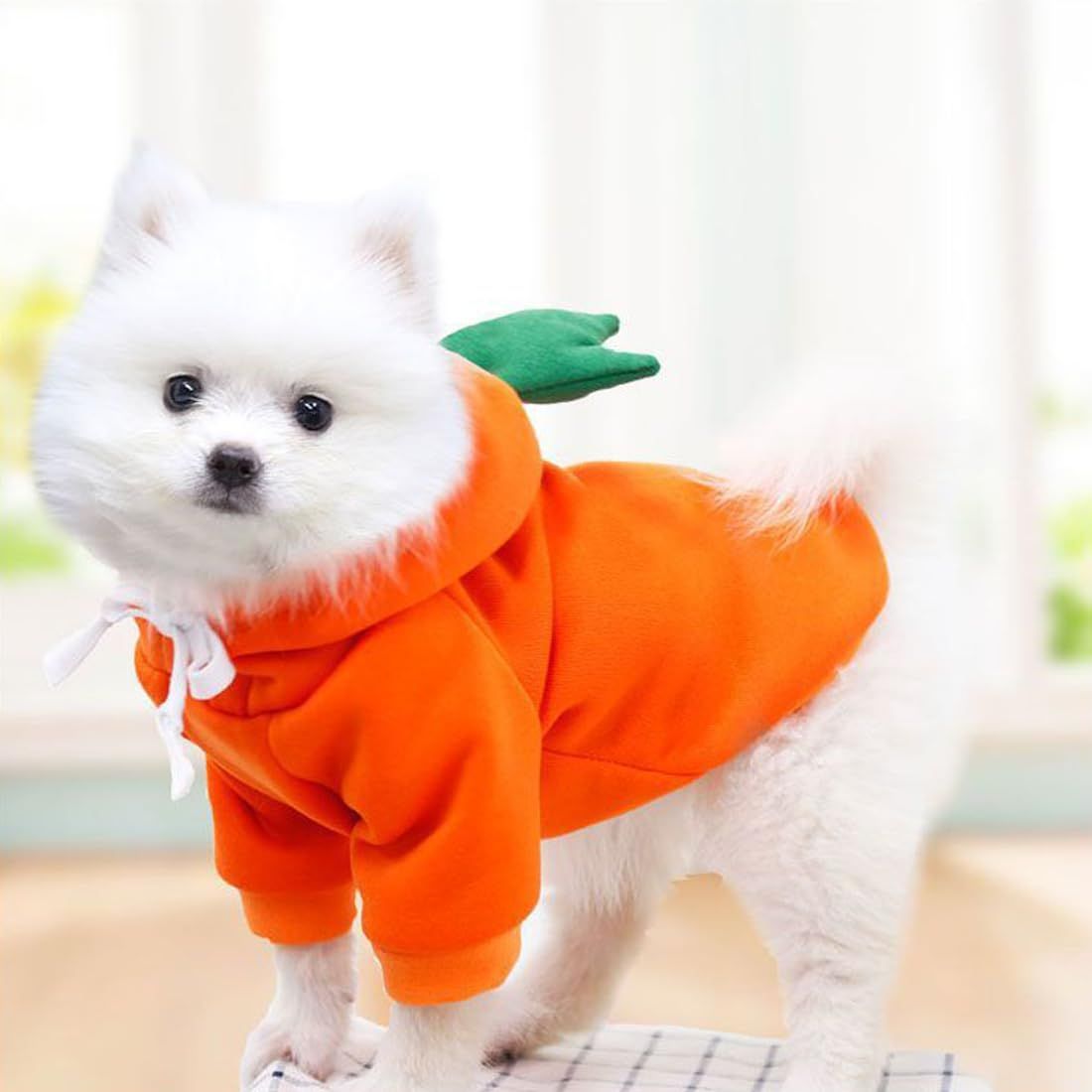 Warm Dog Winter Clothes Cute Fruit Dog Coat Hoodies Fleece Pet Dogs Costume Jacket for Bulldog (Orange M) โ image 3