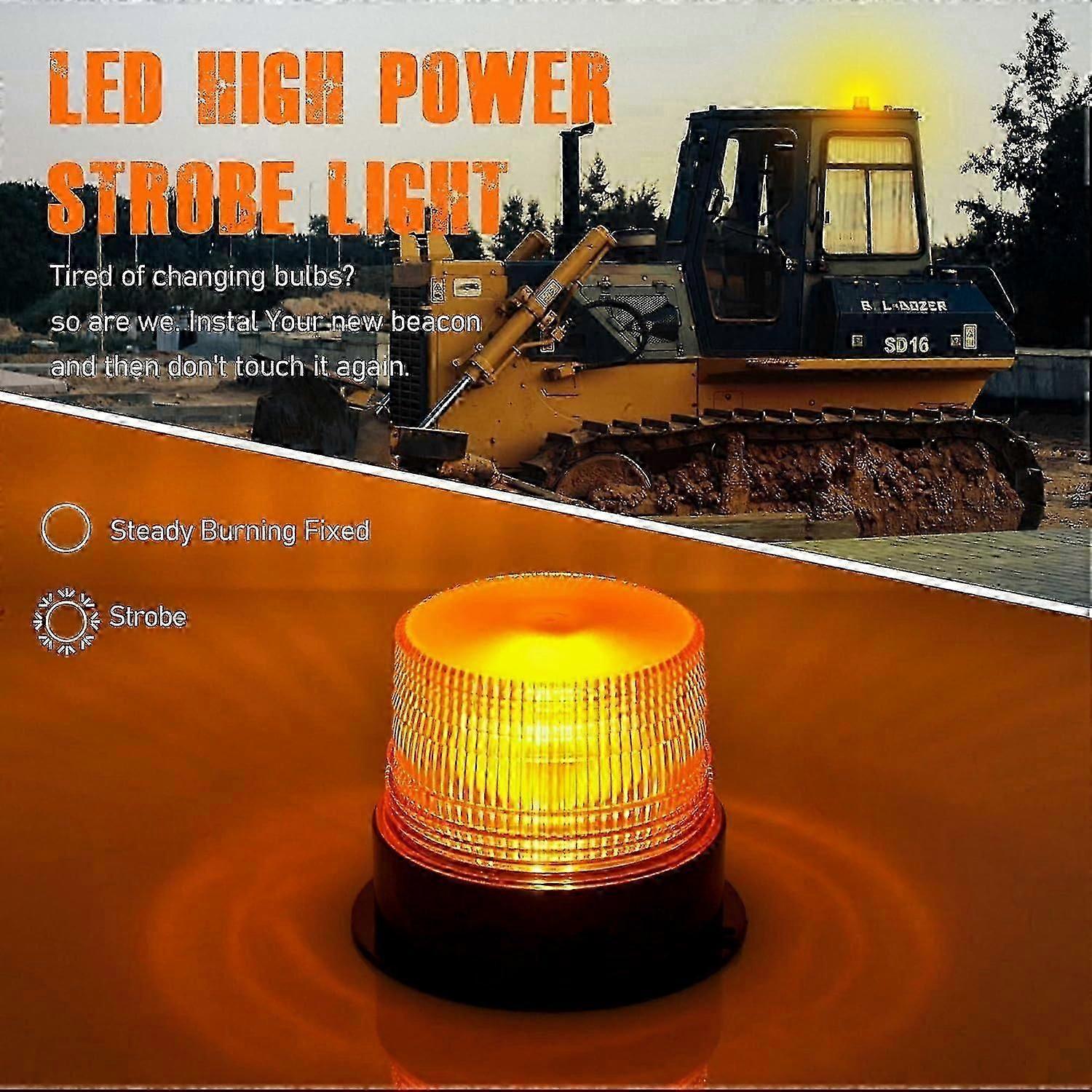 Rechargeable LED Strobe Light, 12V-24V Orange Emergency Warning Beacon โ image 4