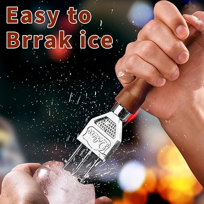 Ice Pick Stainless Steel with Safety Wooden Handle for Kitchen Tool, Bartender, Restaurant, Picnics, Camping, Japanese Style Ice Crushers for Home Use, Ideal — image 3