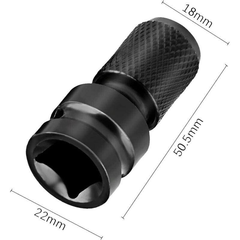 Impact Socket Driver Bit, 1/2" Square To 1/4" Hex Socket Adapters โ image 4