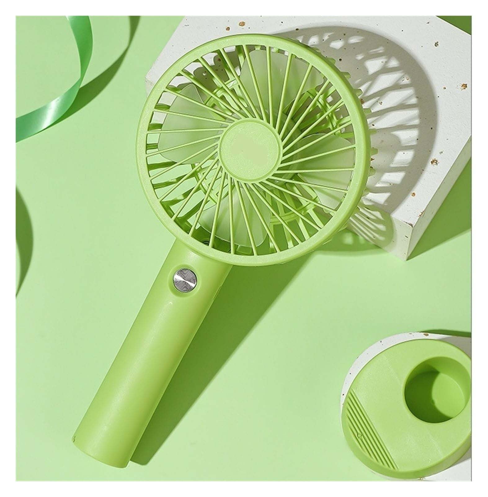 Mini Handheld Fan (White) Portable Fan Powerful Handheld Fan Cute Design 3 Speed Personal Small Desk Fan with Base Lightweight Makeup Usb Rechargeable Fan for — image 3