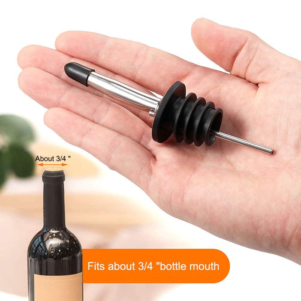 6PCS Stainless Steel Pourers, Speed Wine Bottle Pourer, Olive Oil and Vinegar Tapered Stopper Spout, Suitable for About Bottle Mouth — image 5