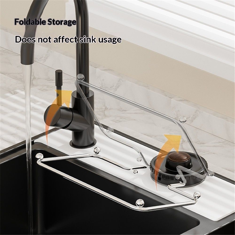 Kitchen Sink Strainer with Filter Mesh Bag, Suction Cup Food Waste Filter Basket, Foldable Washing Vegetables and Fruits Drying Bag Holder (Black Sink — image 3