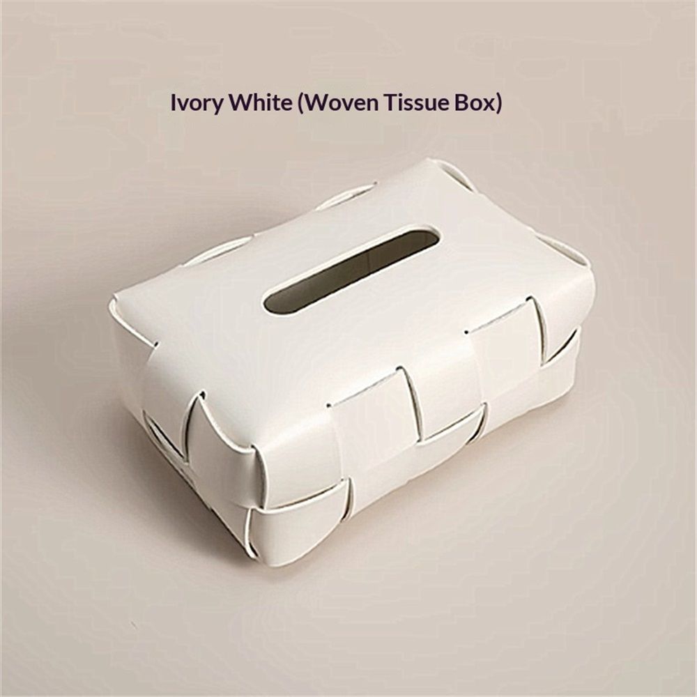 Tissue Box Cover,faux leather Tissue Cube Box Holder Square Facial Paper Organizer Dispenser for Bathroom Home Car Nightstand Vanity Desk โ image 2