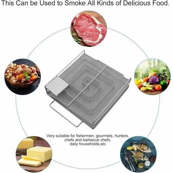 Cold Smoke Generator, Stainless Steel Spiral Smoker Maze for Wood Chips, Gas and Charcoal Grills, Silver, 15 x 4 cm — image 4