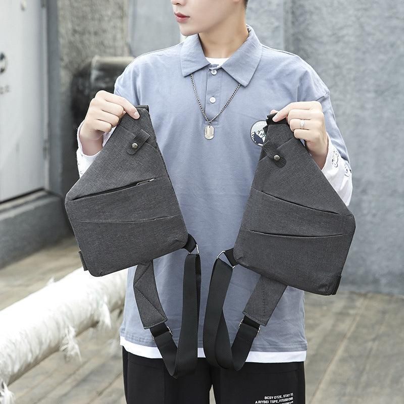 Waterproof Bag Personal Anti Theft Shoulder Man Pocket Portable Chest Travel Grey - Grey Right — image 5