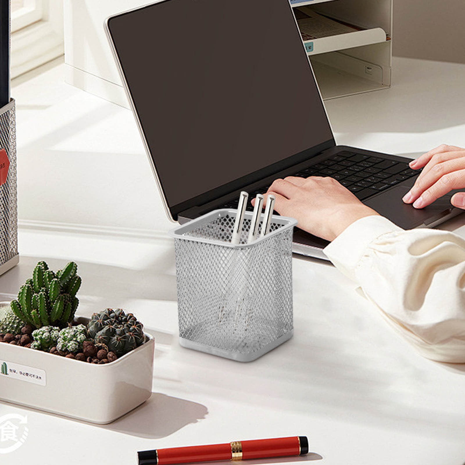 Pen Holder Mesh Pencil Holder Metal Pencil Holders Pen Organizer for Desk Office Pencil Holders, Back to Sch-ool Supplies K — image 5