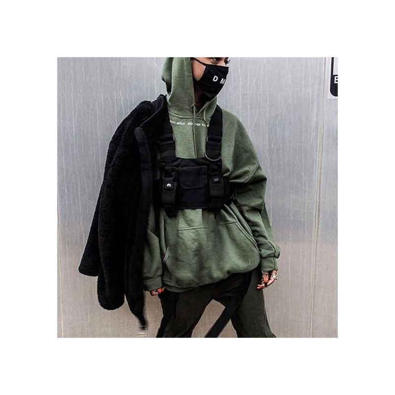 Crossbody Bags Chest Bag Hip Hop Streetwear Men Functional Waist Bags Adjustable Pockets Vest — image 3