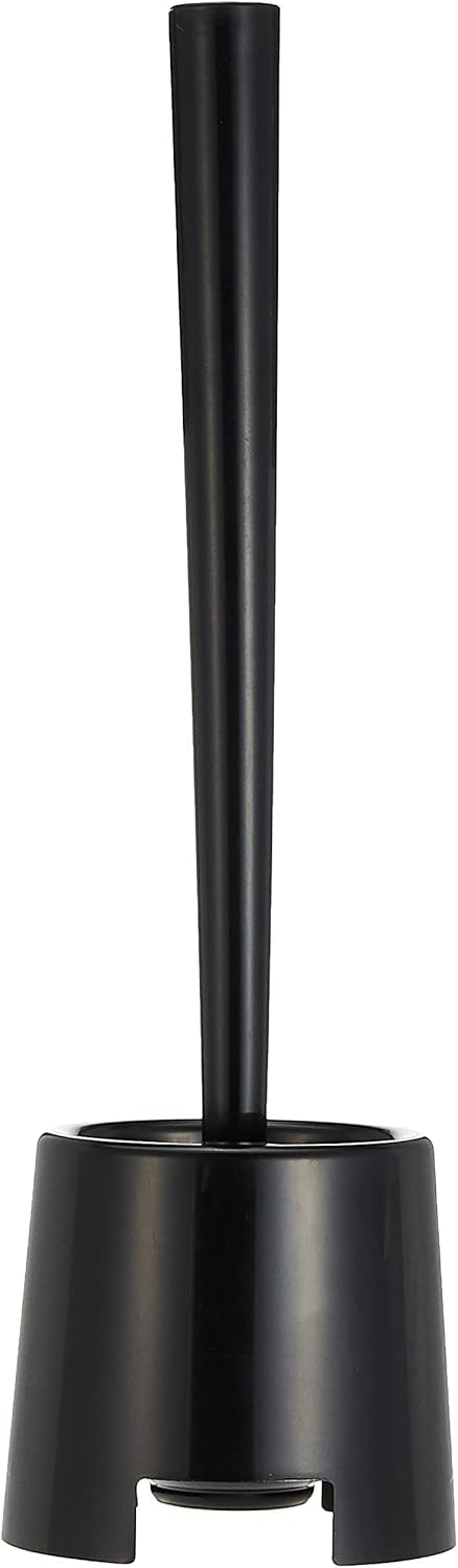 Silicone Toilet Brush and Holder with Long Handle, Deep Cleaning Flexible Bristles and Quick-Drying Storage for Bathrooms, Black โ image 2