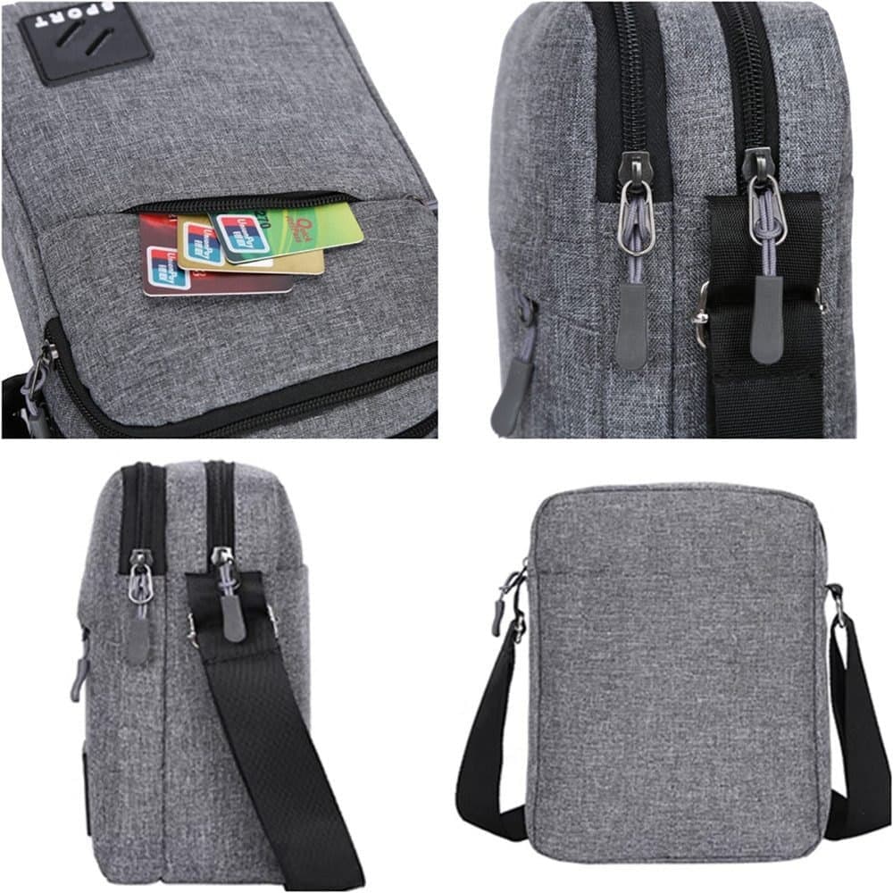 Multifunctional Waterproof Shoulder Bag, 2 Compartments, Black, 16x23x9cm — image 4