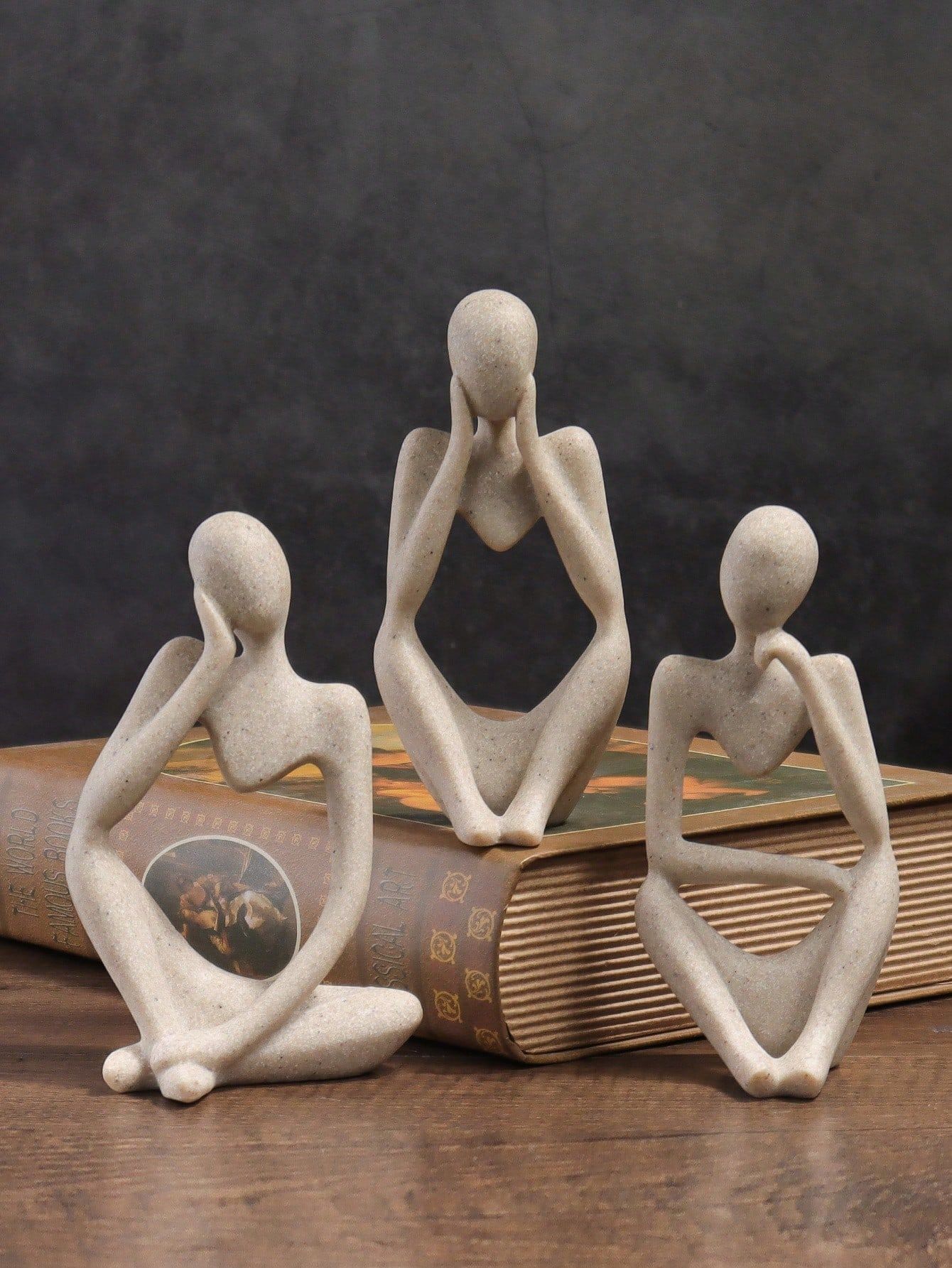 1pcs Thinking Pose Figurines Room Decor Bedroom Decor Gold Perfect Valentine's Day Gift