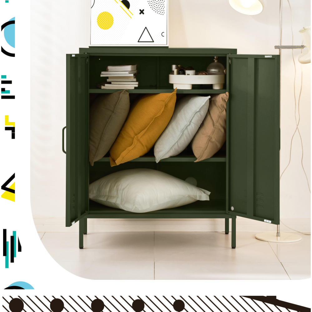 Artiss Buffet Sideboard Metal Cabinet - SWEETHEART Green โ image 6