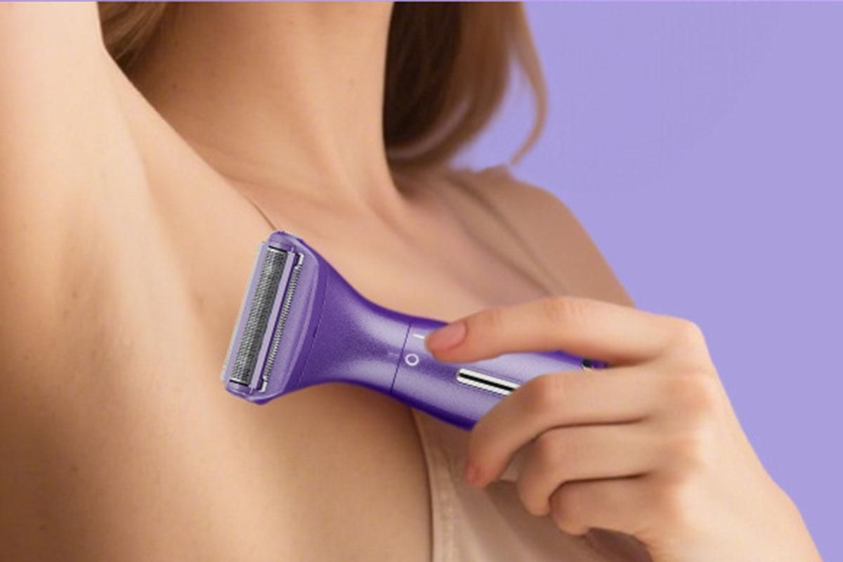 6-in-1 Women Electric Shaver Replaceable Heads for Whole Body Private Epilator Shaving Razor - Purple — image 5