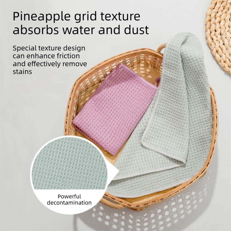 6 Pack Khaki Microfibre Cleaning Cloths - 30 x 40 cm Waffle Texture Absorbent Reusable Cloths for Kitchen, Bar, Benchtop and Everyday Cleaning — image 2