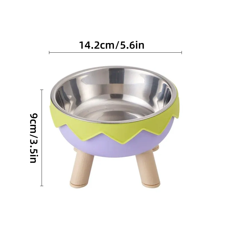Eggshell Tall Pet Bowl Cat Dog Food Bowl Anti Slip Durable Raised Feeding Bowl - Green โ image 4