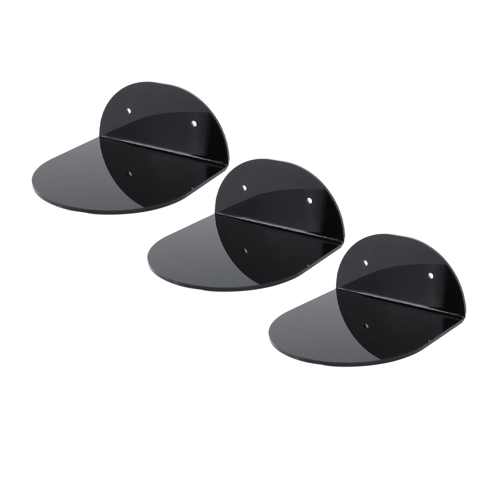 3pcs Wall Speaker Floating Shelves Acrylic Waterproof Wall Mounted Speaker Display Stand for Baby Camera Small Alarm Clock Black — image 6