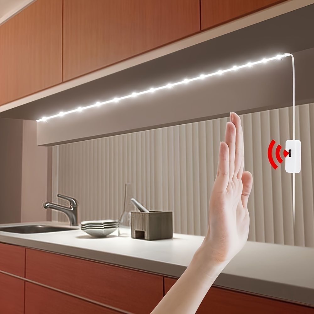 10ft-32.8ft USB-Powered Motion Sensor LED Strip Lights, Automatic Sensing Switch, White & Warm Light, Ideal for Stairs, Closets, Kitchens, Bedrooms, and — image 2
