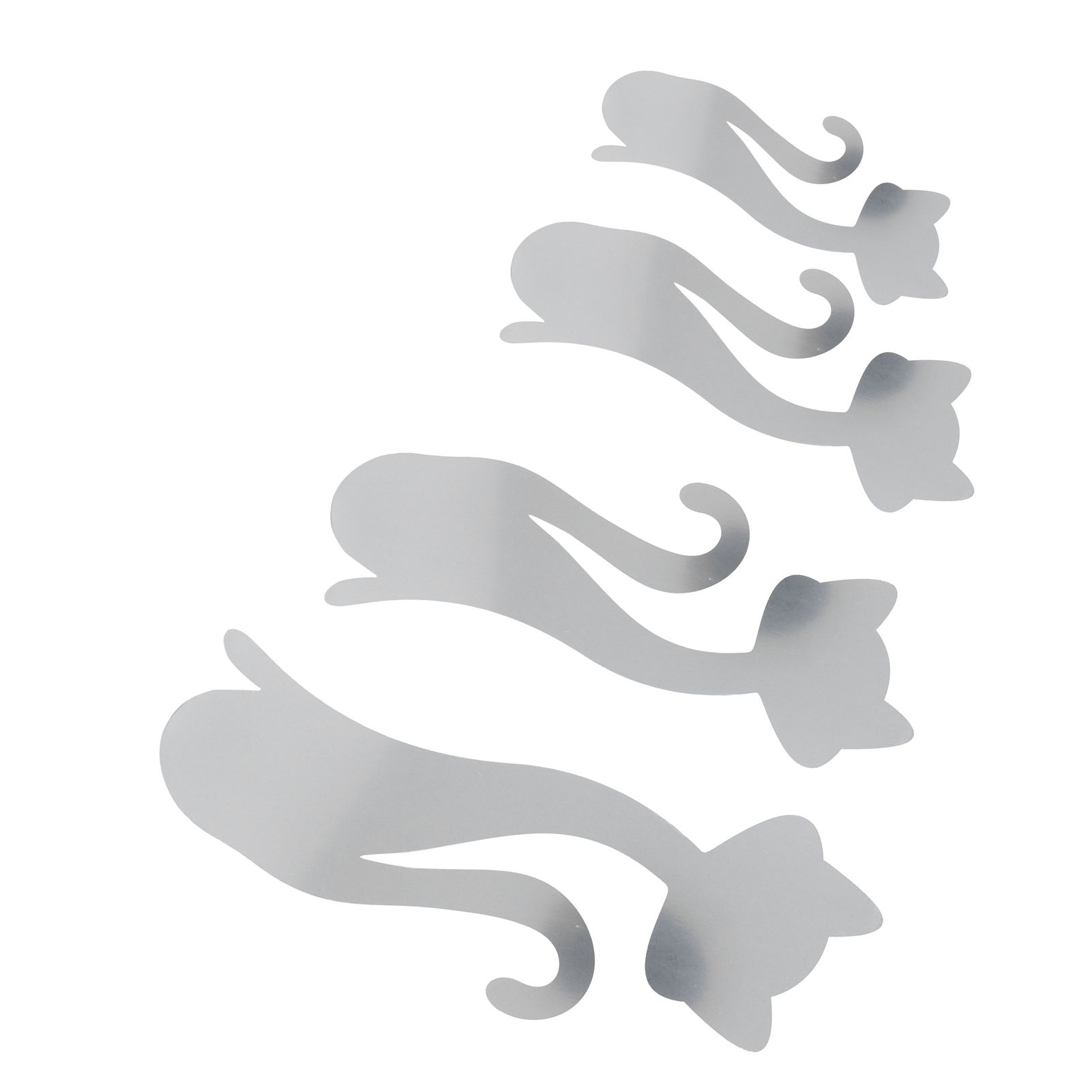 Cat Shape Mirror Wall Stickers Home Living Room Bedroom DIY Wall Art DecorationsSilver — image 5