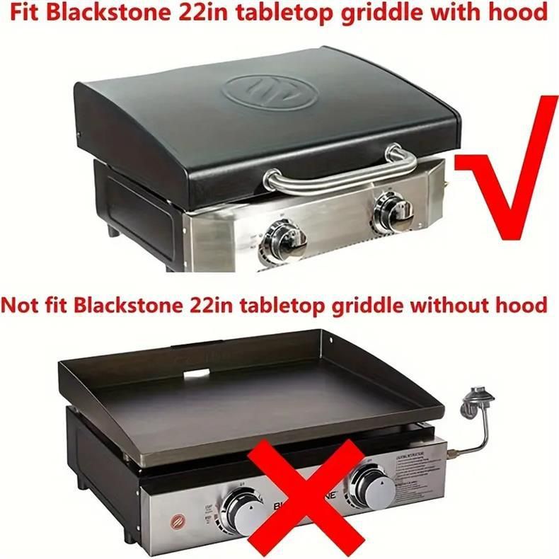 Universal Flat Top Griddle Cover Black, Drawstring Secure Fit Outdoor BBQ Griddle Dust Protector, UV & Weather Resistant, 57 × 48 × 23 cm — image 5