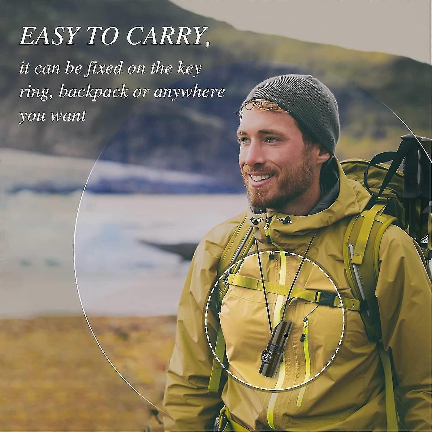 Camping Survival Kit with Lanyard Emergency Compass Safety Whistle Emergency Whistle Kid Survival Kit Outdoor Multi Function Tool for Camping Hiking โ image 5