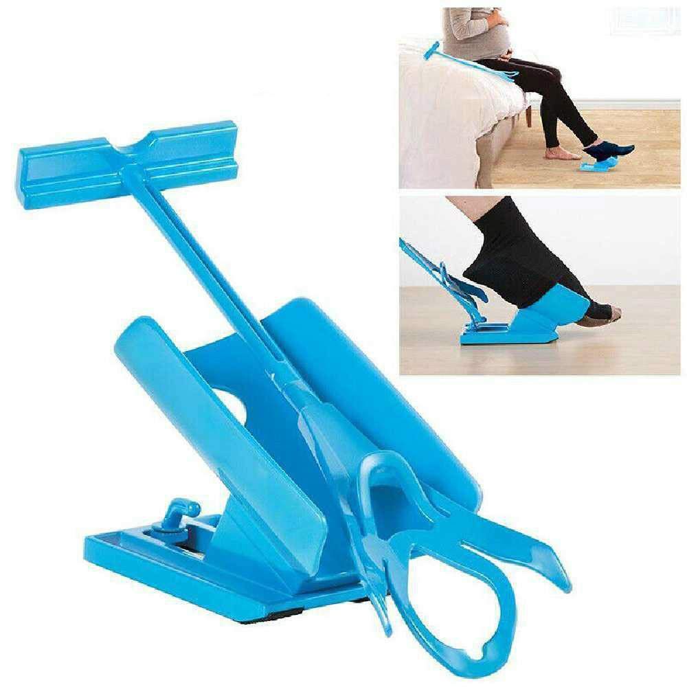 1Pc Sock Slider Sock Aid Kit Sock Helper No Bending Stretching for Pregnancy and Injuries Living Tool Blue