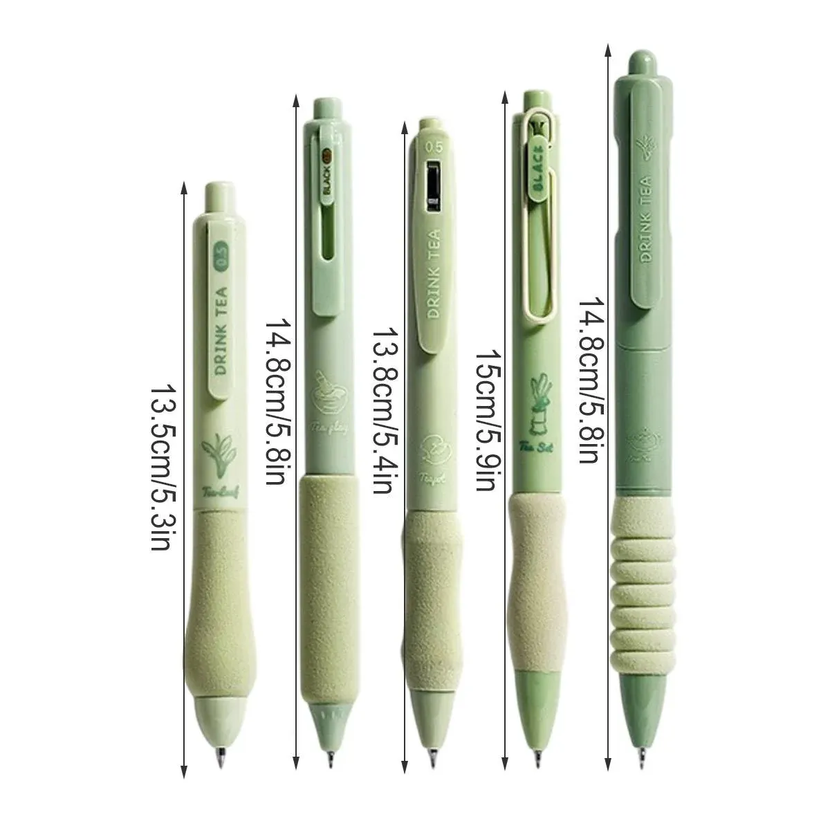 5pcs Quick Dry Ballpoint Pen Smooth Writing Instrument Office School Supplies - Coffee โ image 4