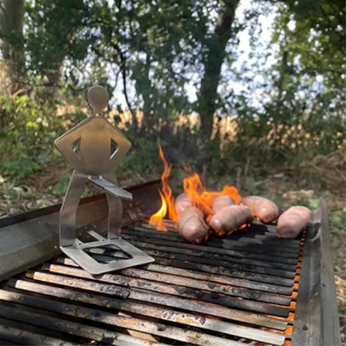 4PCS Funny BBQ Sausage Stand Holder - Portable Stainless Steel Roaster Rack โ image 2