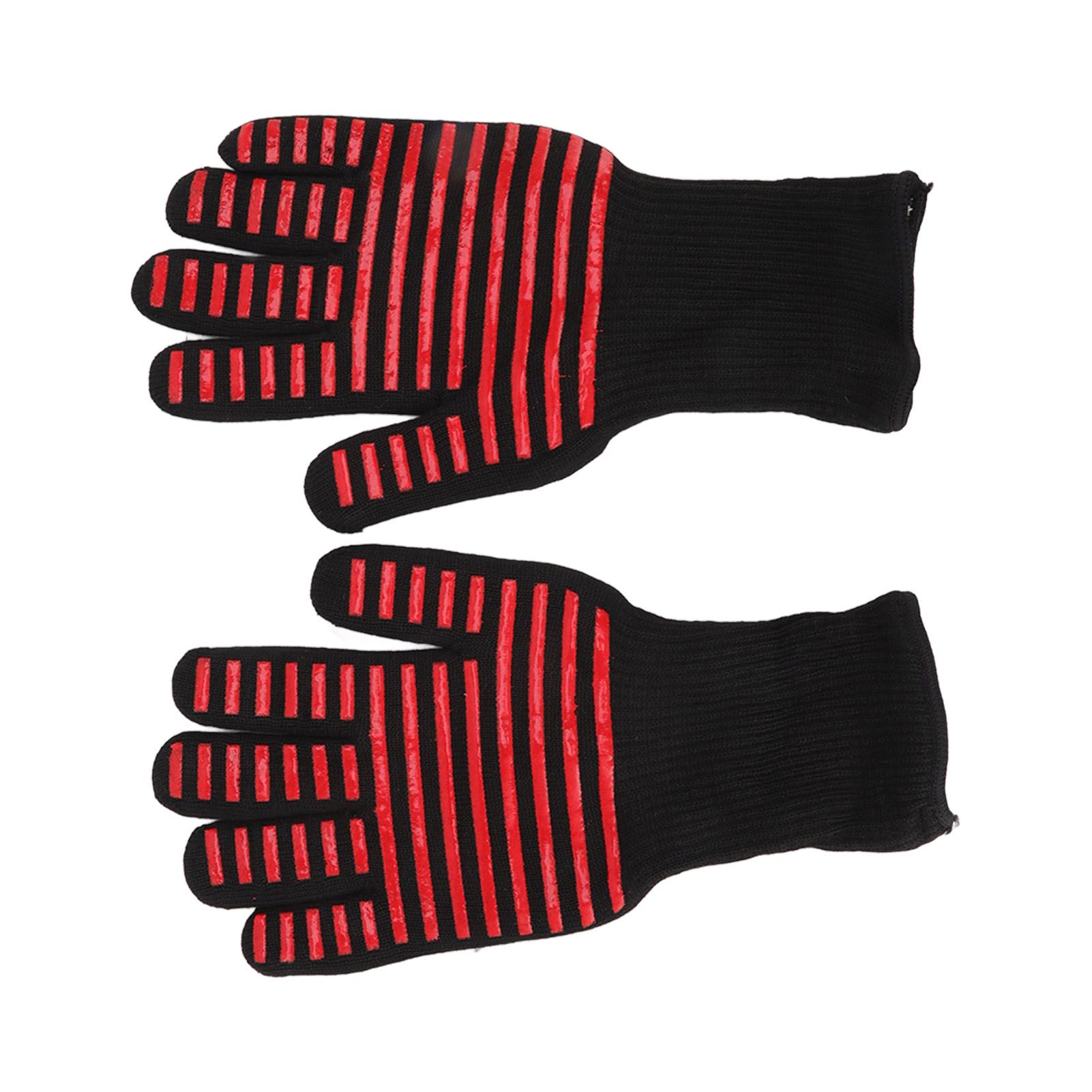 2PCS BBQ Fire Gloves Flame Retardant High Temperature Resistant Microwave Oven Gloves for Industrial — image 2