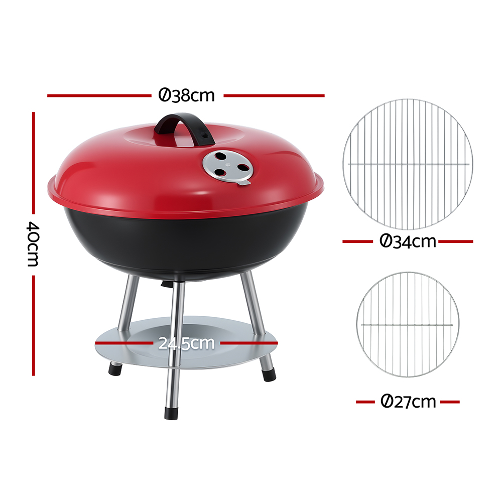 Grillz Charcoal BBQ Grill Portable with Lid for Camping Outdoor — image 3