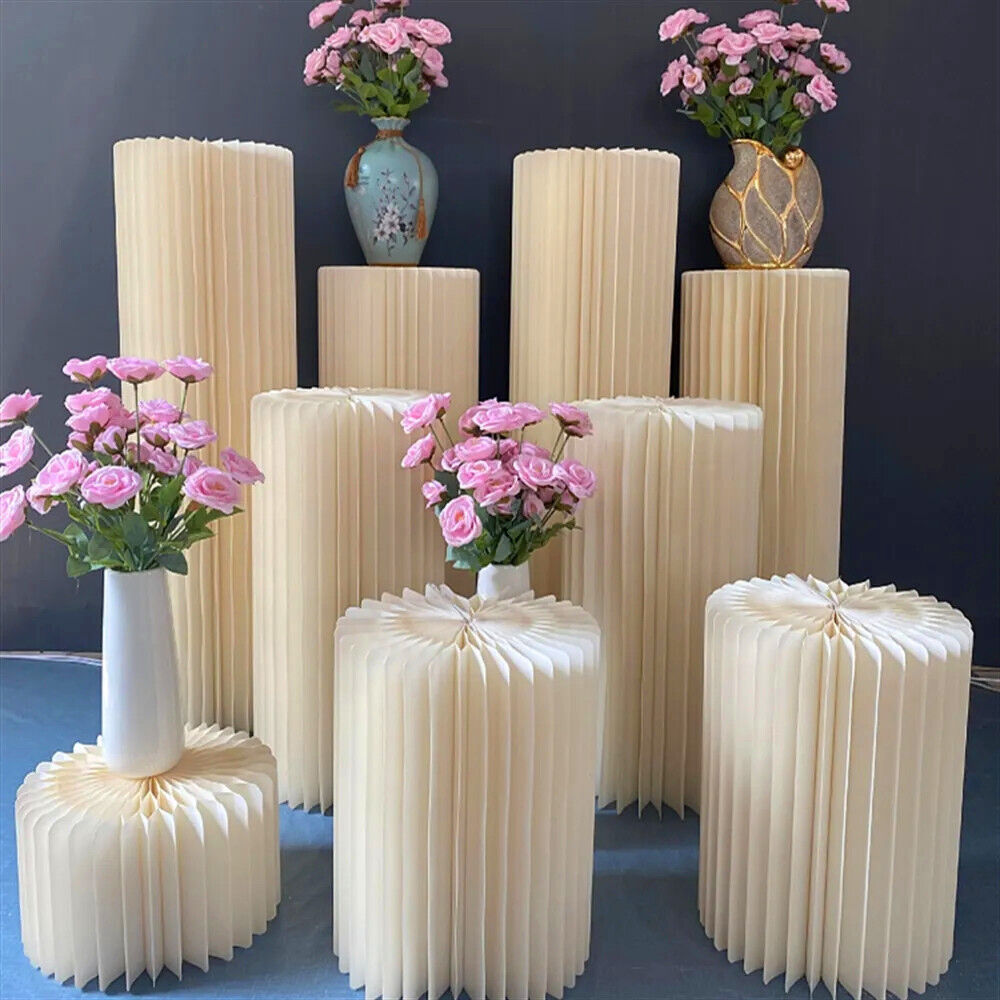 5 Hard Carboard Display Stand Round Plinth Cylinder Pedestal Wedding Flower — image 4